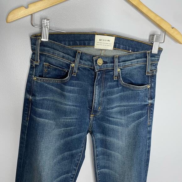 McGuire Denim  Flare Wide Leg Distressed Jeans High Rise Raw Hem Boho Sz. 24 - Picture 2 of 11